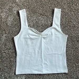 Trendy ruched slit side tank top